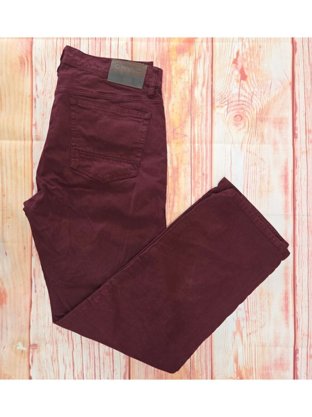 Orvis Mens Burgundy Five-Pocket Stretch Cotton Pants 33x30